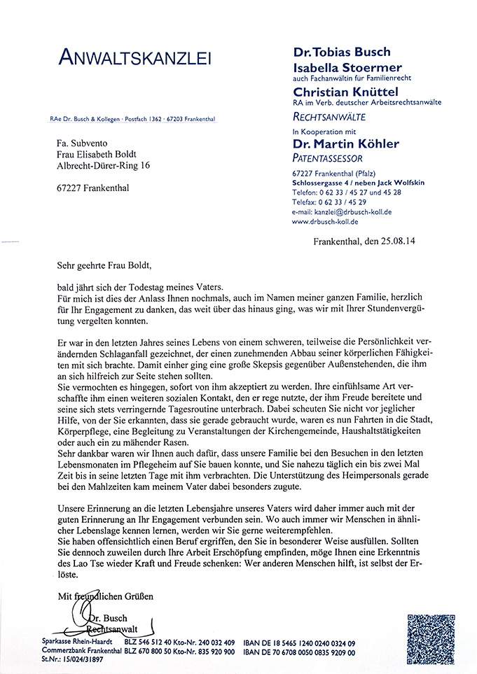 Referenzbrief Dr. Busch
